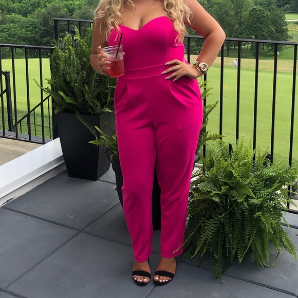 express hot pink jumpsuit